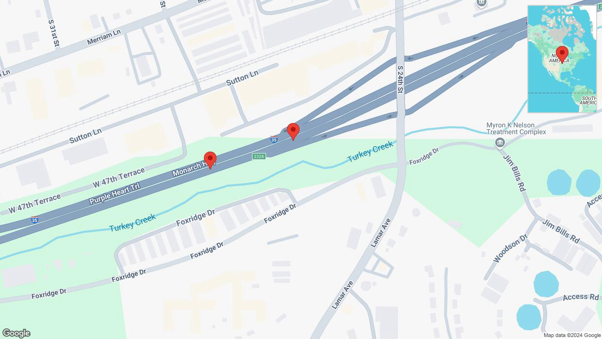 A detailed map that shows the affected road due to 'Crash report: I-35' on September 12th at 6:34 p.m.