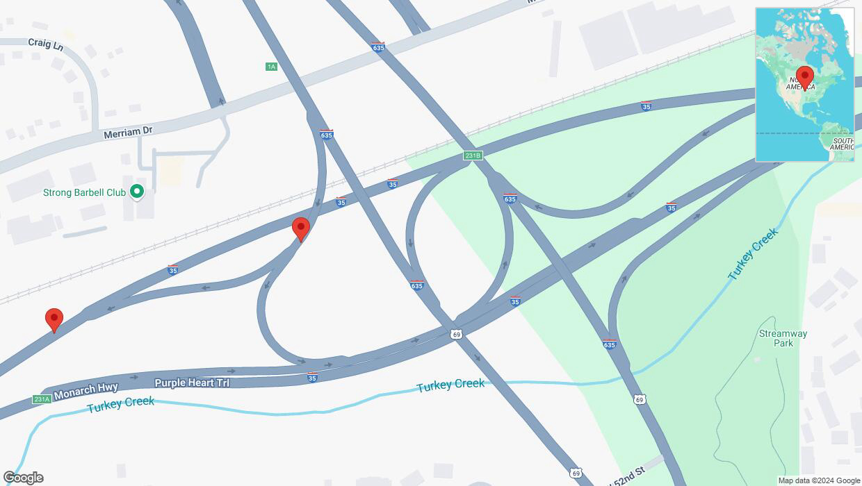 A detailed map that shows the affected road due to 'Overland Park: Purple Heart Trail temporarily closed' on September 13th at 8:40 p.m.