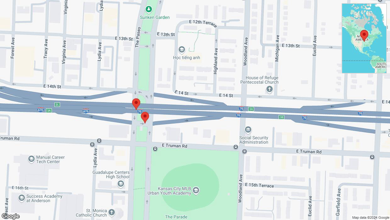 A detailed map that shows the affected road due to 'Crash report: The Paseo' on September 13th at 5:10 p.m.