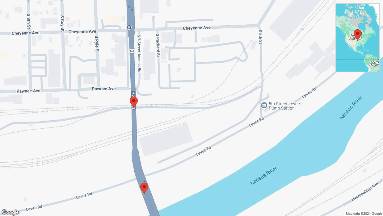 A detailed map that shows the affected road due to 'Lane closed in Kansas City' on September 17th at 4:13 p.m.