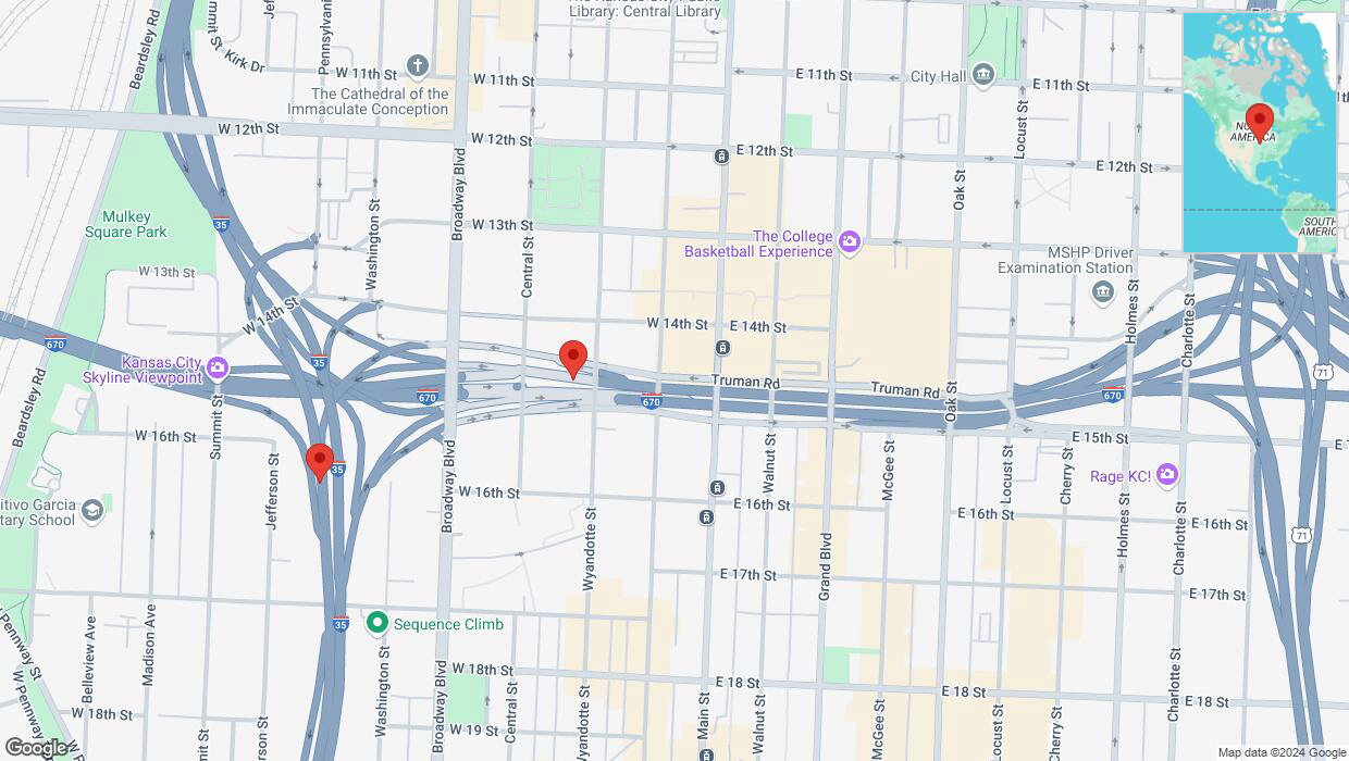 A detailed map that shows the affected road due to 'A crash has been reported on Wyandotte Street' on September 21st at 11:27 p.m.