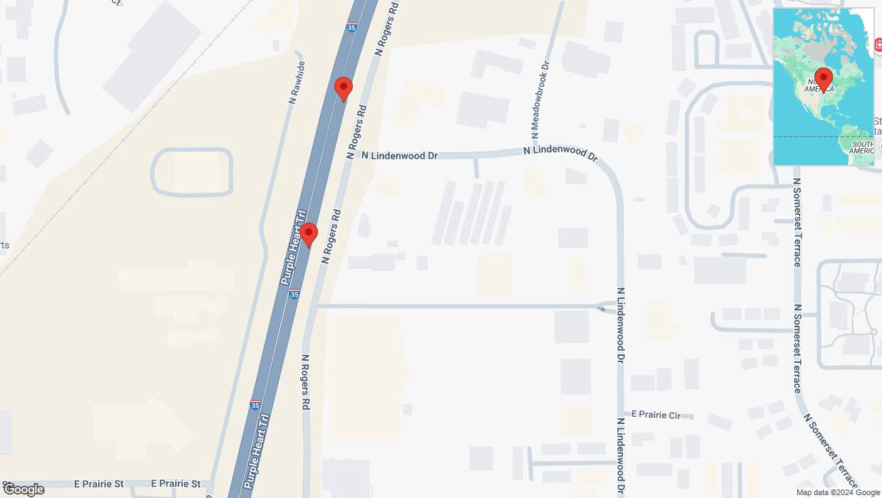 A detailed map that shows the affected road due to 'Broken down vehicle on eastbound I-35 in Olathe' on September 26th at 6:35 p.m.