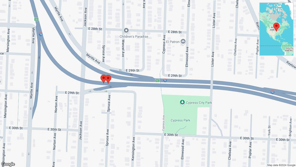 A detailed map that shows the affected road due to 'Crash report: I-70' on September 30th at 11:01 p.m.