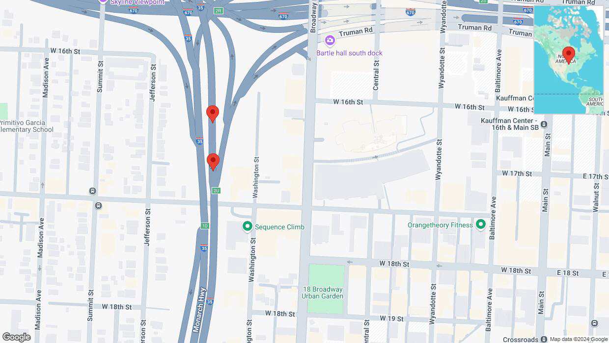 A detailed map that shows the affected road due to 'Reports of a crash on northbound I-35' on October 2nd at 3:55 p.m.