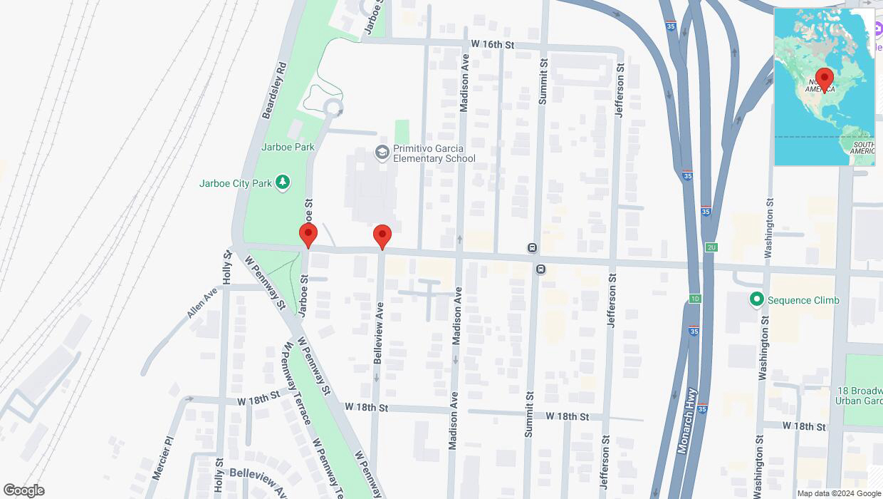A detailed map that shows the affected road due to 'Kansas City: Jarboe Street temporarily closed' on October 4th at 8:33 p.m.