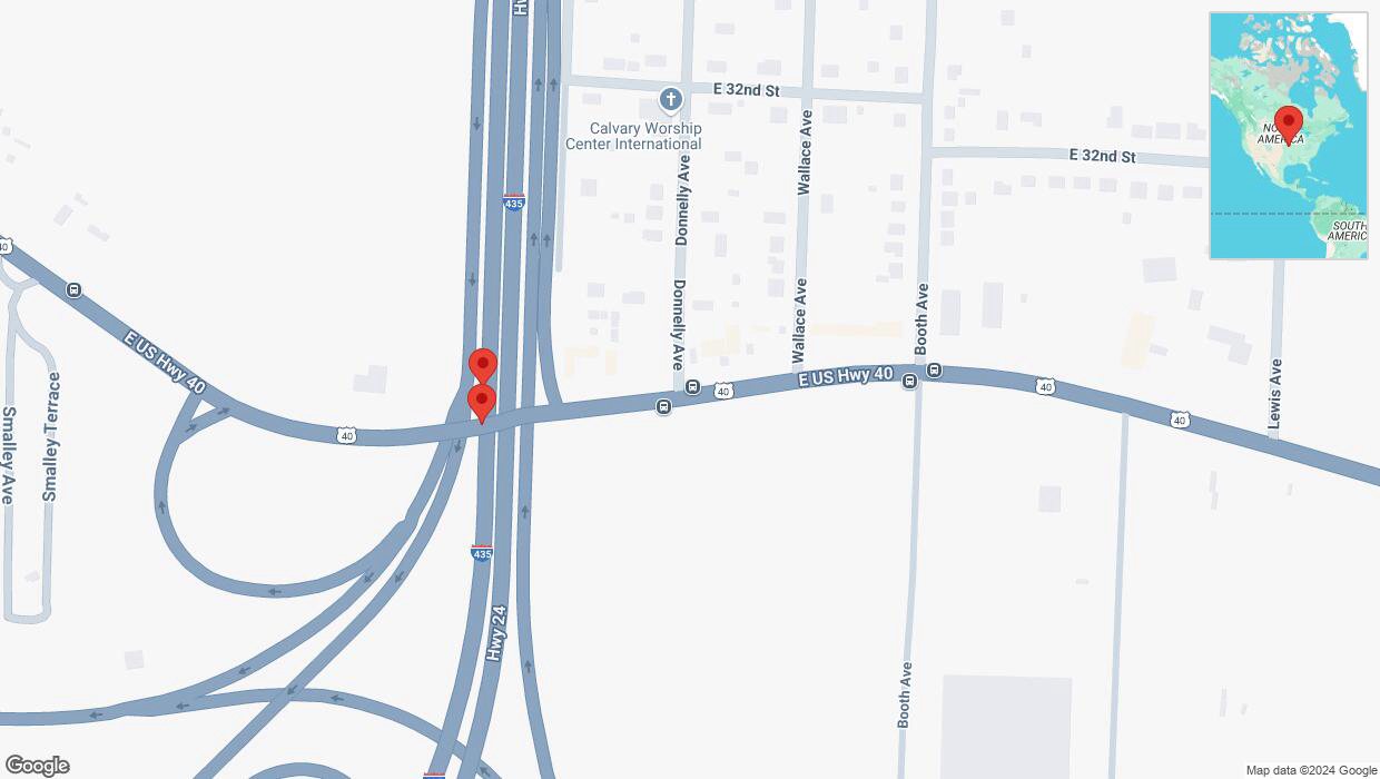 A detailed map that shows the affected road due to 'Broken down vehicle on southbound I-435 in Kansas City' on October 6th at 6:38 p.m.
