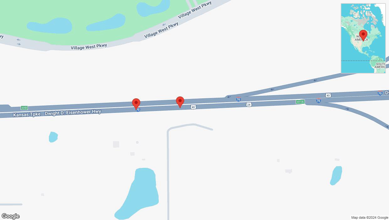 A detailed map that shows the affected road due to 'Broken down vehicle on eastbound I-70 in Edwardsville' on October 6th at 1:32 p.m.
