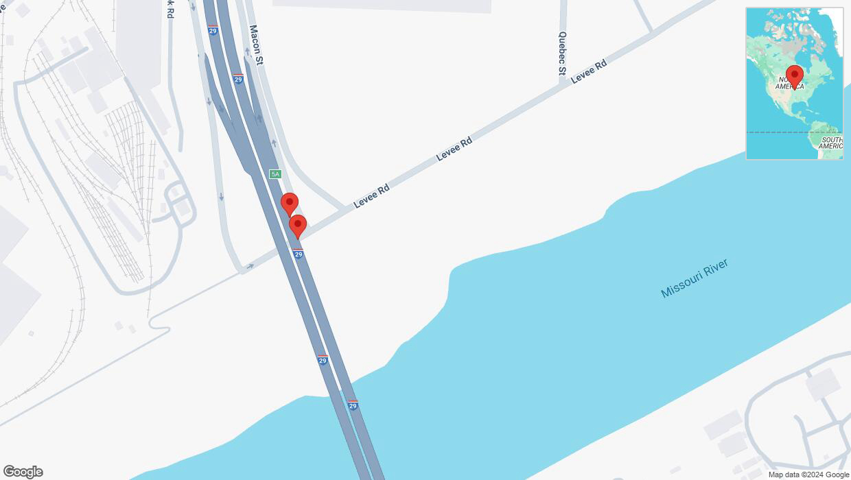 A detailed map that shows the affected road due to 'Crash update: I-29/I-35' on October 13th at 1:41 p.m.