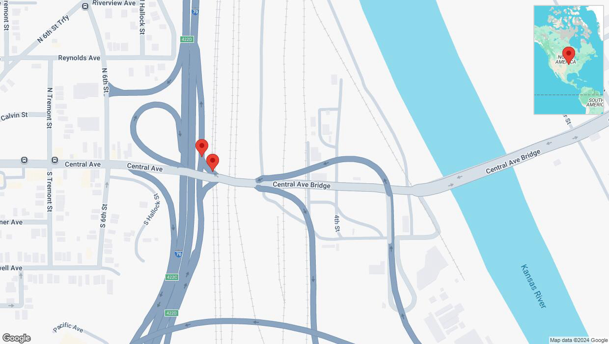 A detailed map that shows the affected road due to 'Reports of a crash on Central Avenue' on October 23rd at 8:09 p.m.