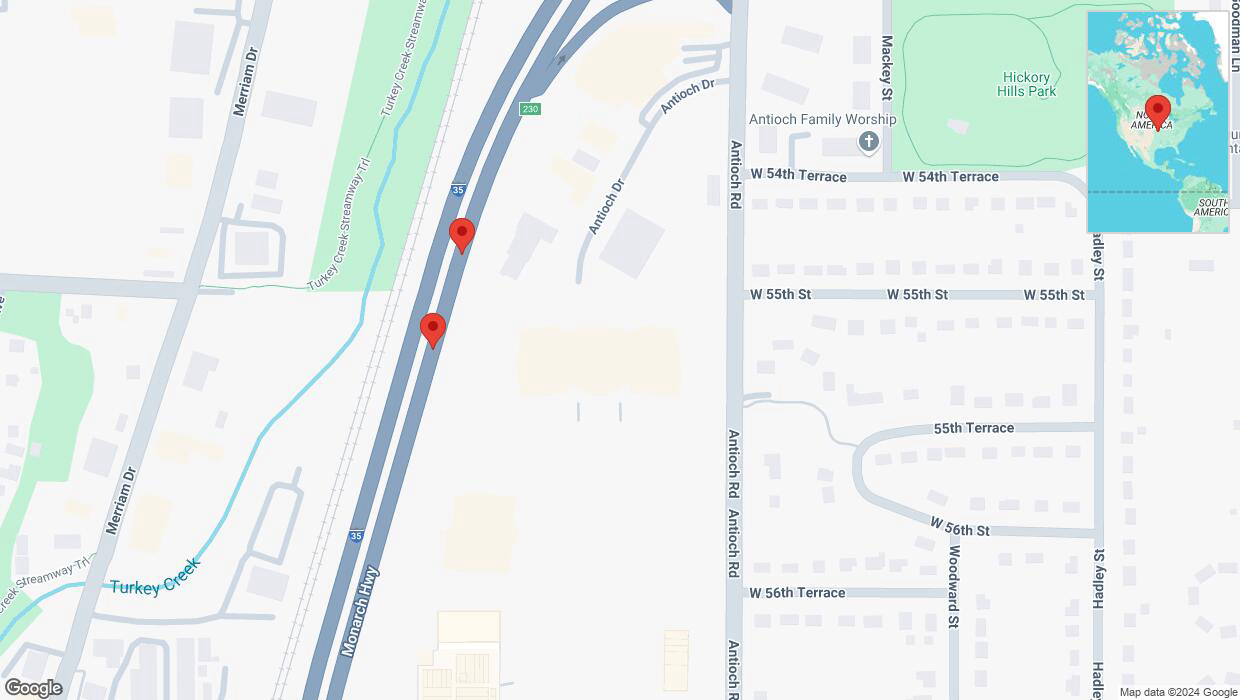A detailed map that shows the affected road due to 'A crash has been reported on northbound I-35' on October 24th at 5:39 p.m.