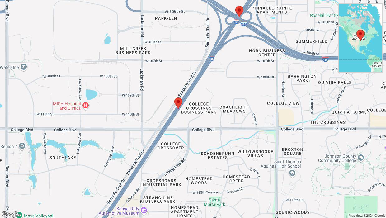 A detailed map that shows the affected road due to 'A crash has been reported on eastbound I-35' on October 30th at 3:29 p.m.