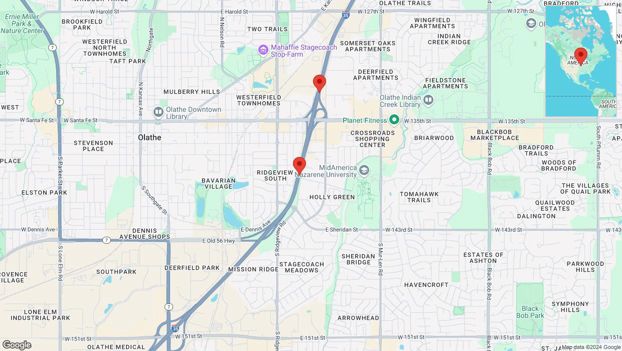 A detailed map that shows the affected road due to 'Reports of a crash on eastbound I-35' on October 30th at 8:47 p.m.