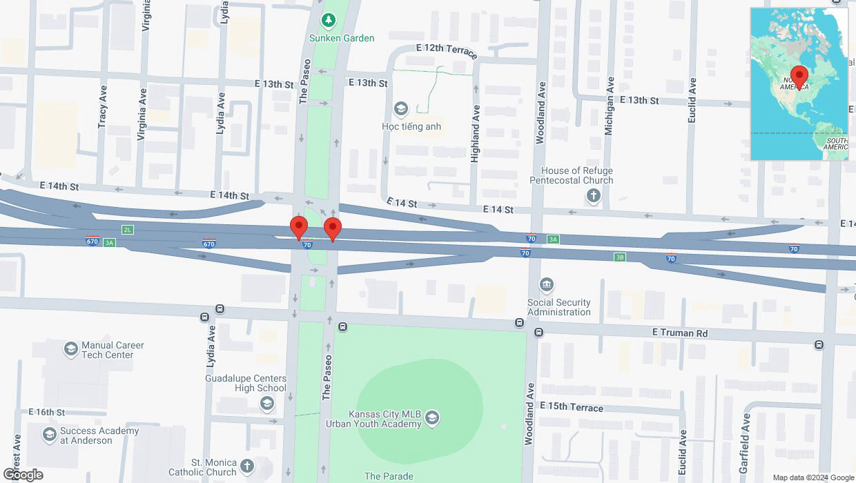 A detailed map that shows the affected road due to 'A crash has been reported on eastbound I-70' on November 6th at 4:11 p.m.