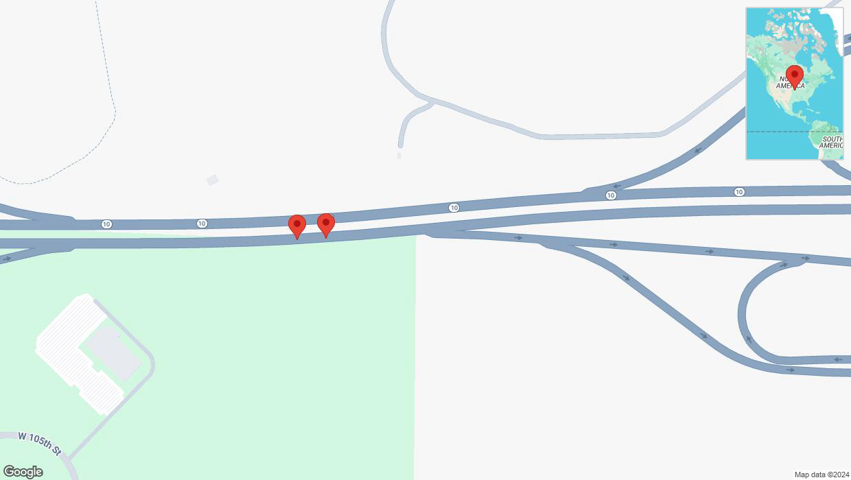 A detailed map that shows the affected road due to 'Warning in Olathe: Crash reported on eastbound K-10' on November 8th at 12:39 p.m.