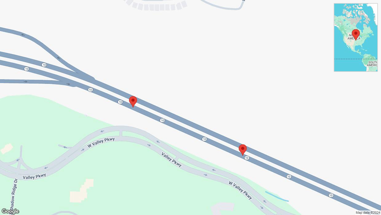 A detailed map that shows the affected road due to 'Broken down vehicle on eastbound K-10 in Lenexa' on November 8th at 6:27 p.m.