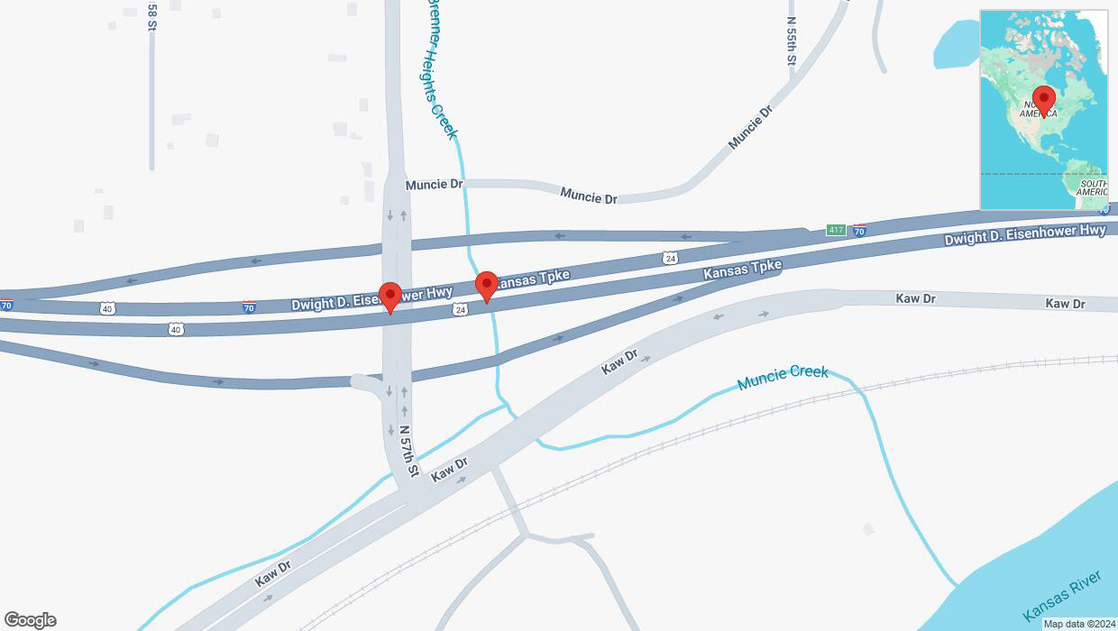 A detailed map that shows the affected road due to 'Crash reported on eastbound I-70 in Kansas City' on November 10th at 4:29 p.m.
