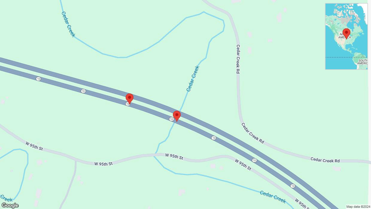 A detailed map that shows the affected road due to 'Broken down vehicle on eastbound K-10 in De Soto' on November 13th at 8:04 p.m.