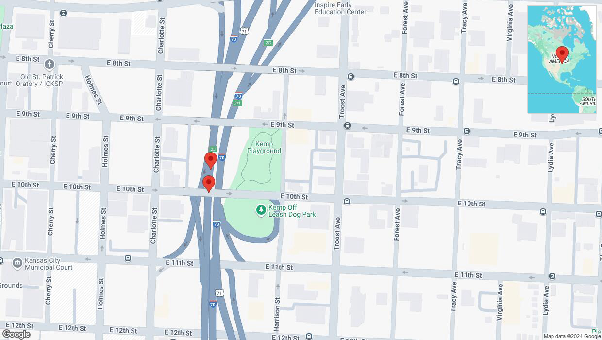 A detailed map that shows the affected road due to 'Crash report: I-70' on November 16th at 12:52 p.m.