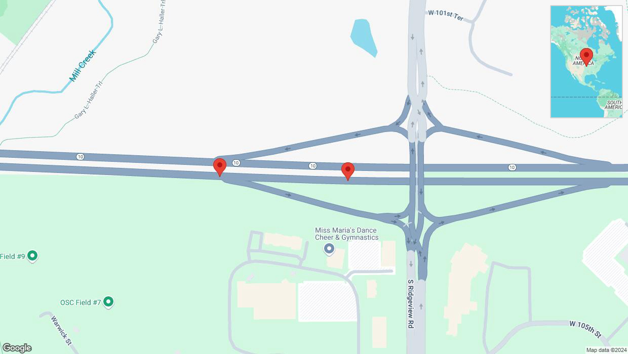 A detailed map that shows the affected road due to 'Crash update: K-10' on November 18th at 6:38 p.m.