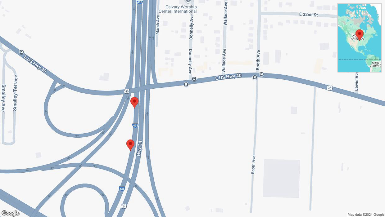 A detailed map that shows the affected road due to 'Broken down vehicle on southbound I-435 in Kansas City' on November 19th at 6:58 p.m.