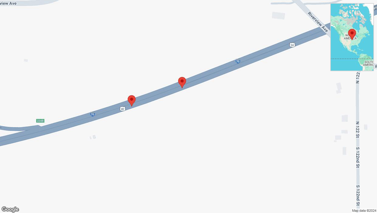 A detailed map that shows the affected road due to 'Broken down vehicle on eastbound I-70 in Bonner Springs' on November 20th at 7:40 p.m.