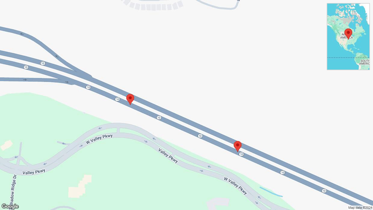 A detailed map that shows the affected road due to 'Broken down vehicle on eastbound K-10 in Lenexa' on November 21st at 8:38 a.m.
