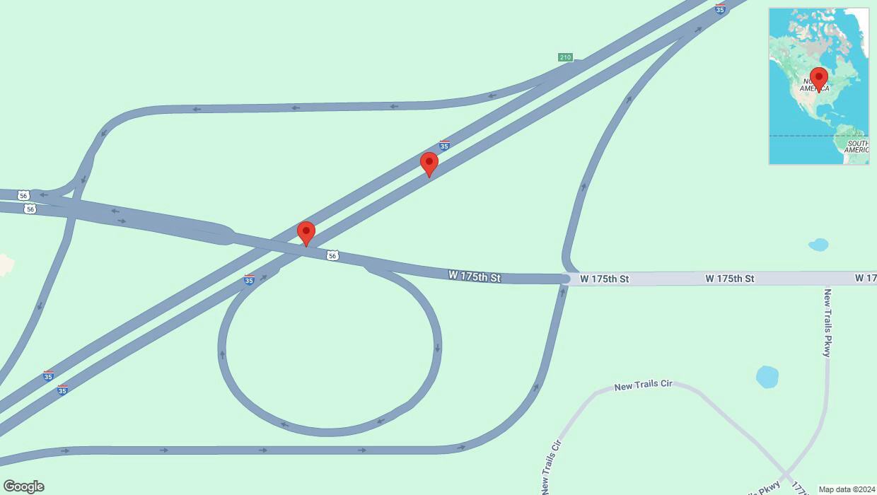 A detailed map that shows the affected road due to 'A crash has been reported on eastbound I-35' on November 21st at 12:34 p.m.
