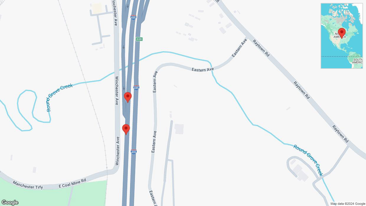 A detailed map that shows the affected road due to 'Broken down vehicle on southbound I-435 in Kansas City' on November 21st at 3:34 p.m.