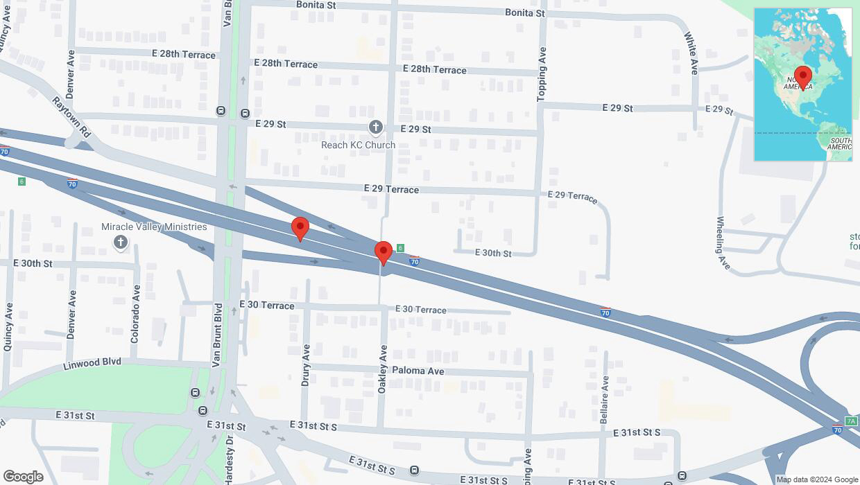 A detailed map that shows the affected road due to 'Crash update: I-70' on November 24th at 1:38 p.m.