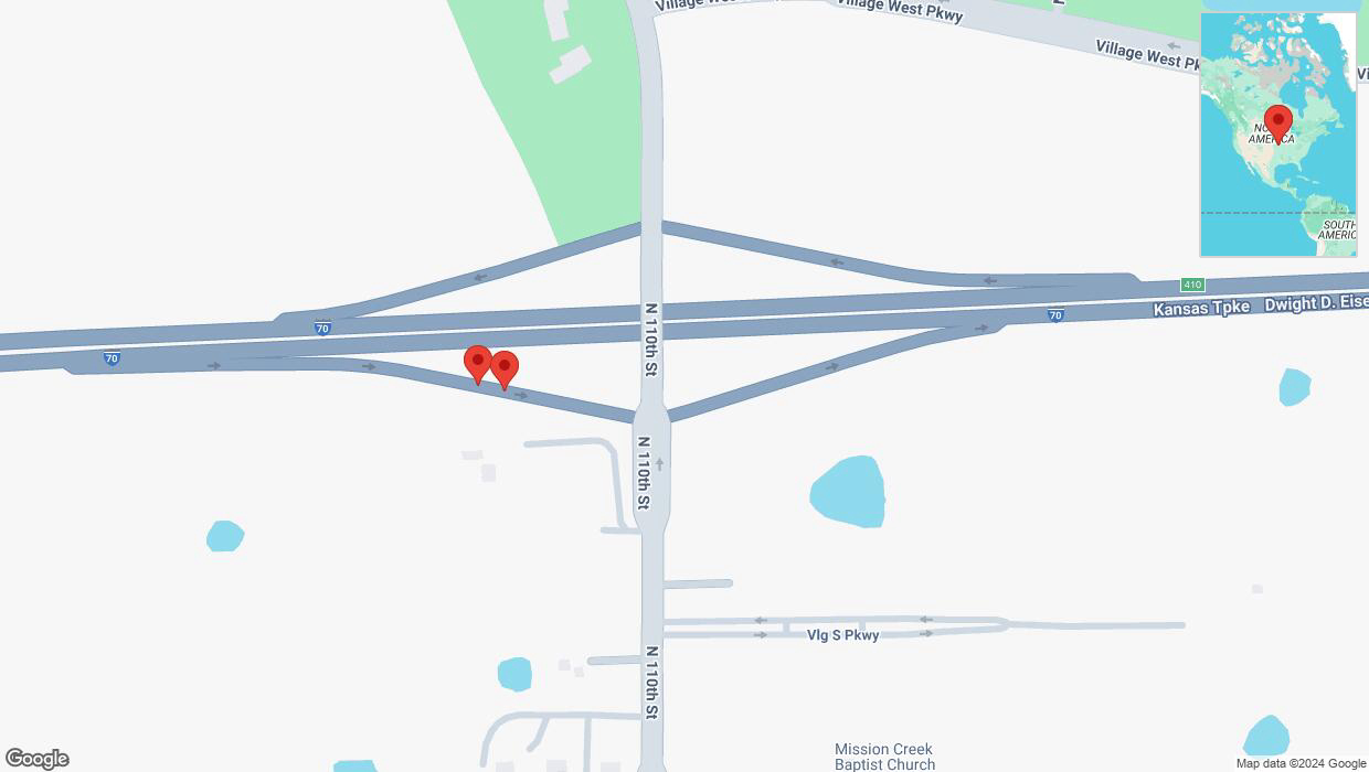 A detailed map that shows the affected road due to 'Broken down vehicle on North 110th Street in Edwardsville' on November 26th at 2:19 p.m.