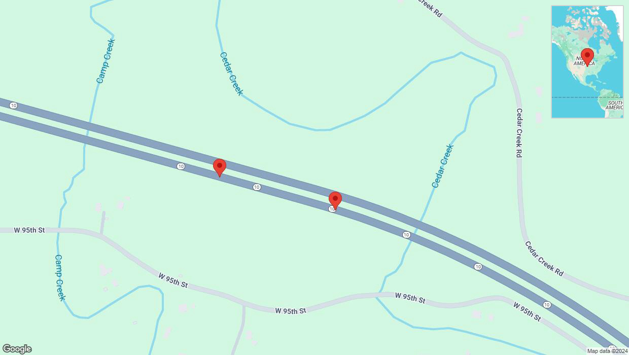 A detailed map that shows the affected road due to 'Broken down vehicle on eastbound K-10 in De Soto' on November 27th at 2:58 p.m.