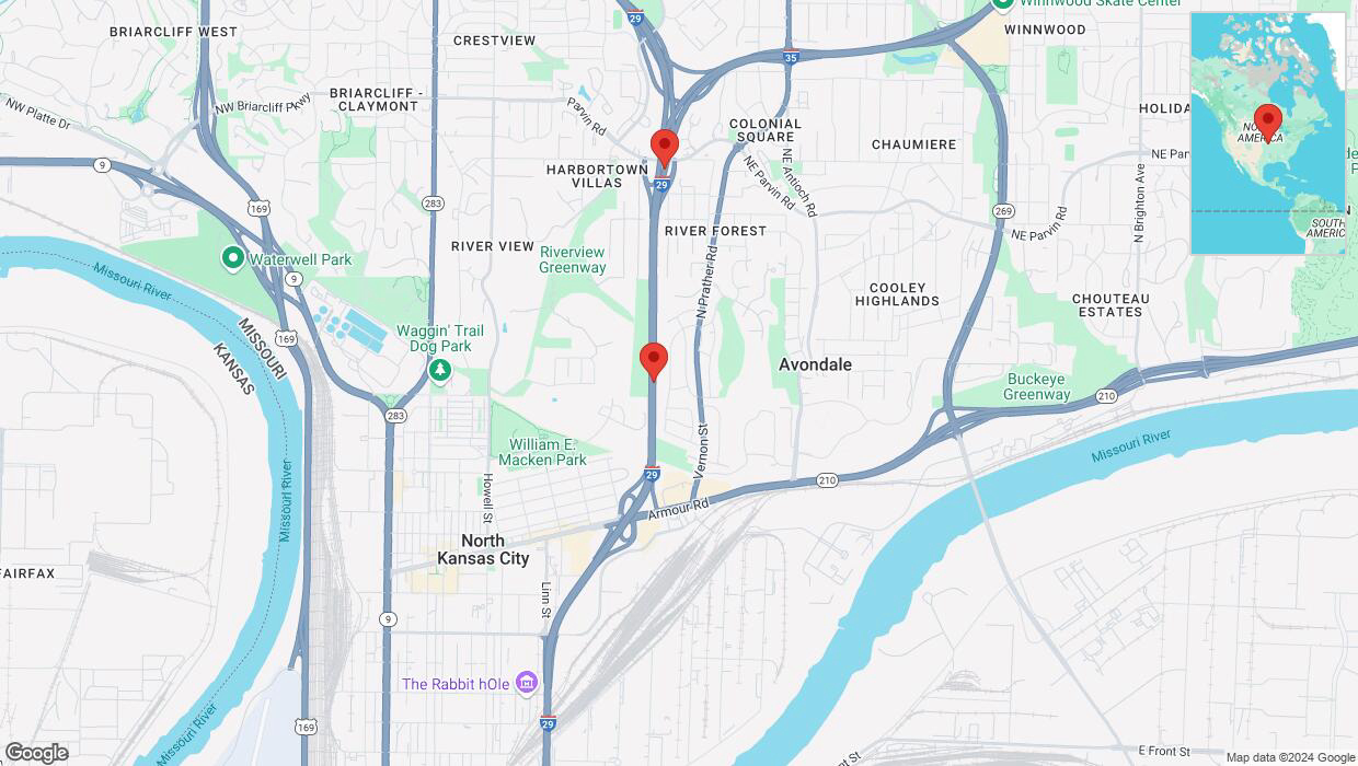 A detailed map that shows the affected road due to 'Reports of a crash on northbound I-29/I-35' on November 29th at 2 p.m.