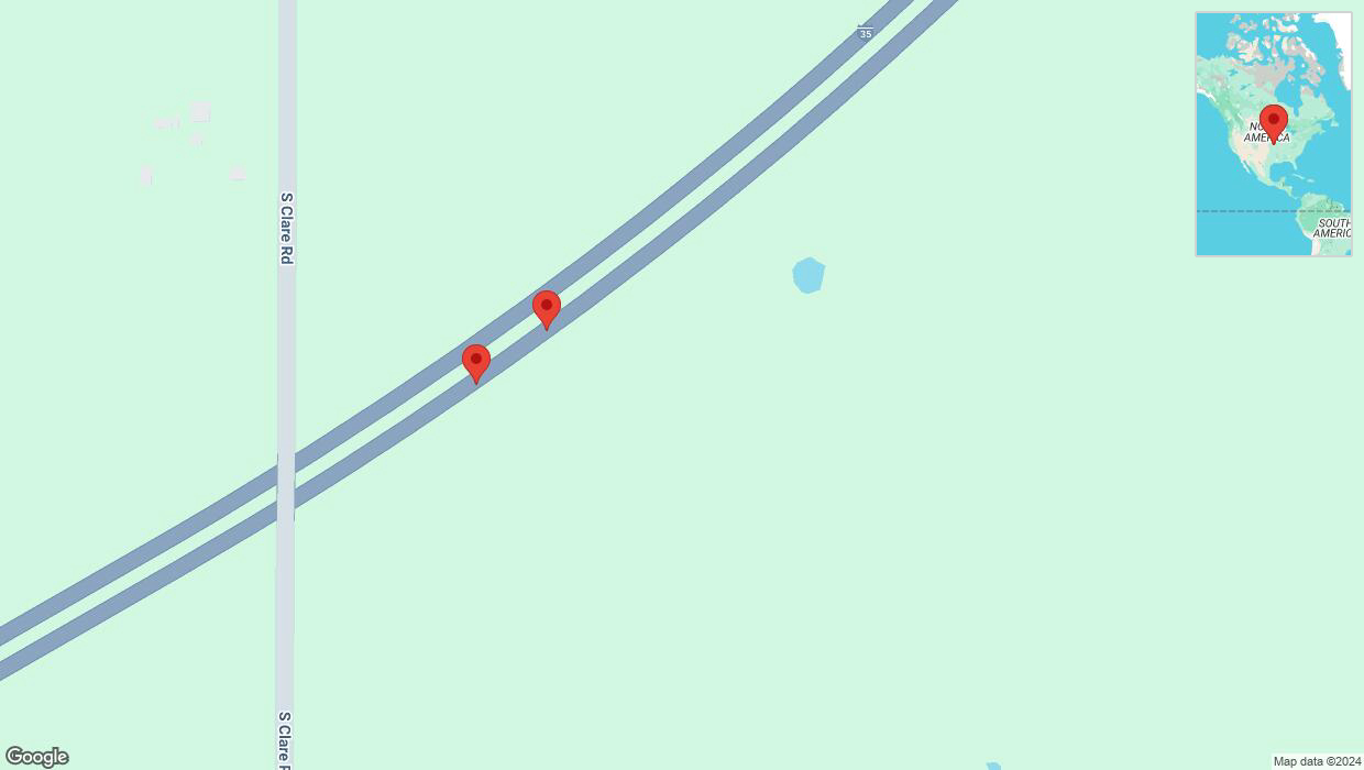 A detailed map that shows the affected road due to 'Reports of a crash on eastbound I-35' on November 30th at 1:30 p.m.