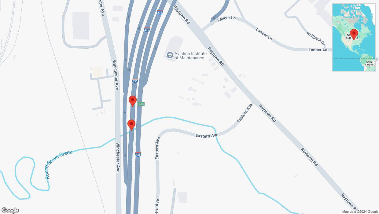 A detailed map that shows the affected road due to 'Reports of a crash on southbound I-435' on December 2nd at 5:50 p.m.