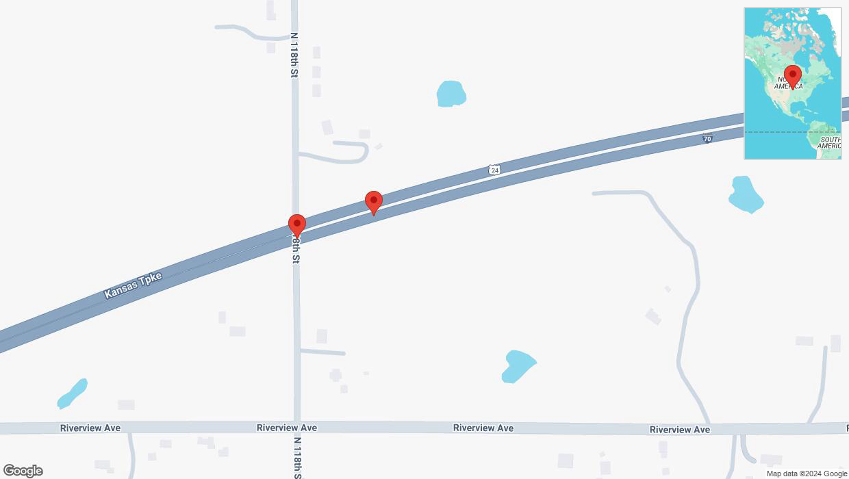 A detailed map that shows the affected road due to 'Broken down vehicle on eastbound I-70 in Edwardsville' on December 3rd at 6:41 p.m.
