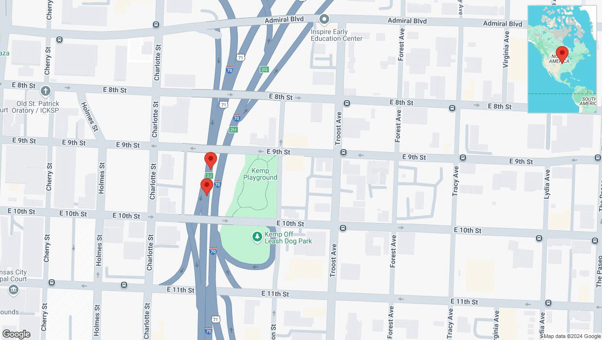 A detailed map that shows the affected road due to 'Crash report: I-70' on December 6th at 10:55 p.m.
