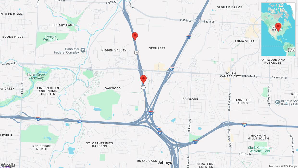 A detailed map that shows the affected road due to 'Crash report: I-40/US-71' on December 7th at 5:58 p.m.