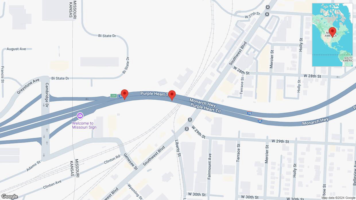 A detailed map that shows the affected road due to 'Crash report: I-35' on December 8th at 10:50 p.m.
