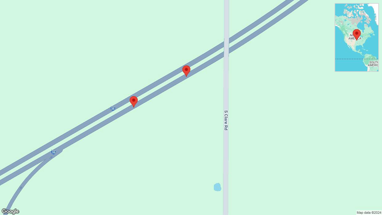 A detailed map that shows the affected road due to 'Broken down vehicle on eastbound I-35 in Gardner' on December 10th at 3:56 p.m.