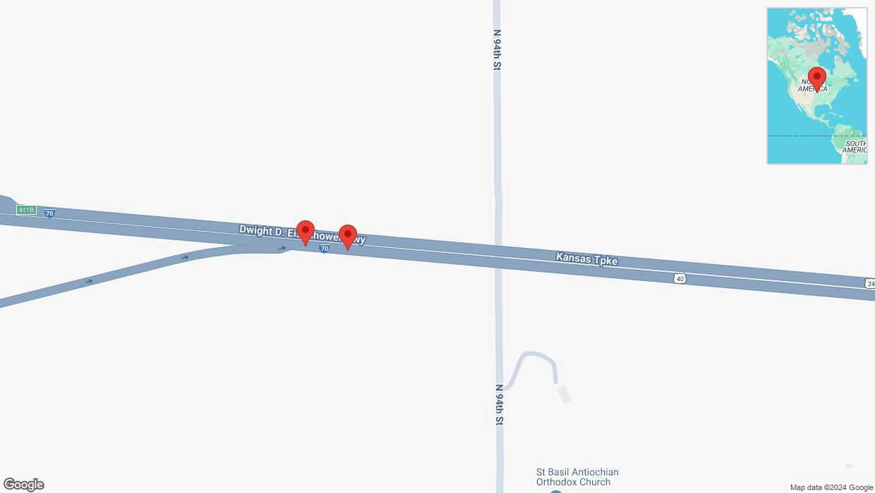 A detailed map that shows the affected road due to 'Broken down vehicle on eastbound I-70 in Edwardsville' on December 12th at 8:48 p.m.
