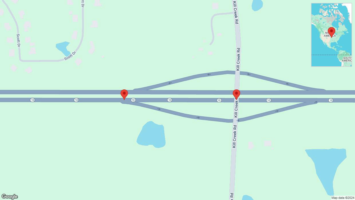 A detailed map that shows the affected road due to 'Broken down vehicle on eastbound K-10 in De Soto' on December 16th at 10:50 a.m.