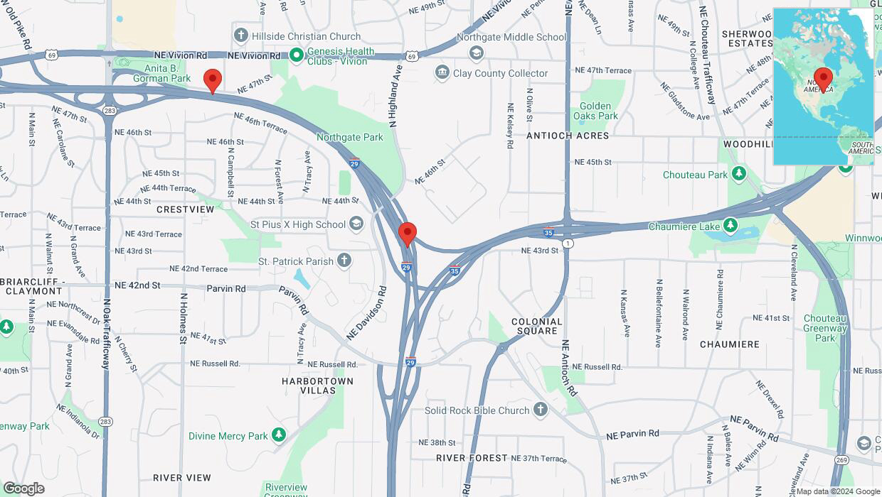 A detailed map that shows the affected road due to 'Reports of a crash on northbound I-29' on December 16th at 4:20 p.m.