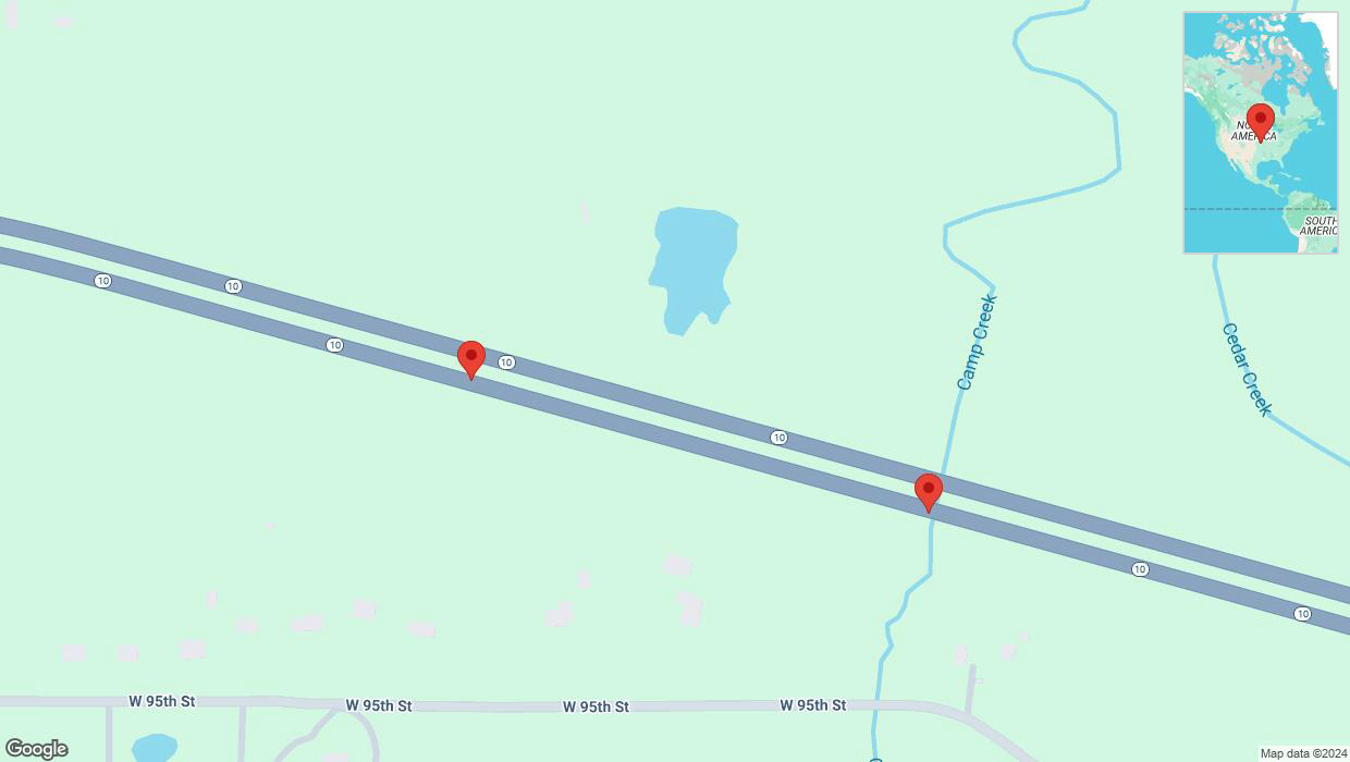 A detailed map that shows the affected road due to 'Broken down vehicle on eastbound K-10 in De Soto' on December 20th at 12:33 p.m.