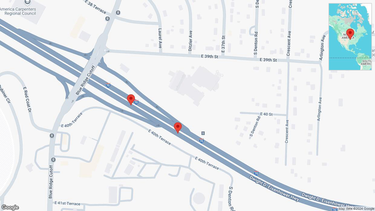 A detailed map that shows the affected road due to 'Crash report: I-70' on December 21st at 12:38 p.m.