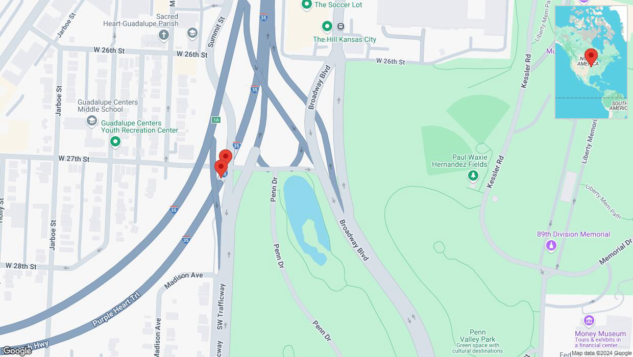 A detailed map that shows the affected road due to 'Crash report: I-35' on December 21st at 12:44 p.m.