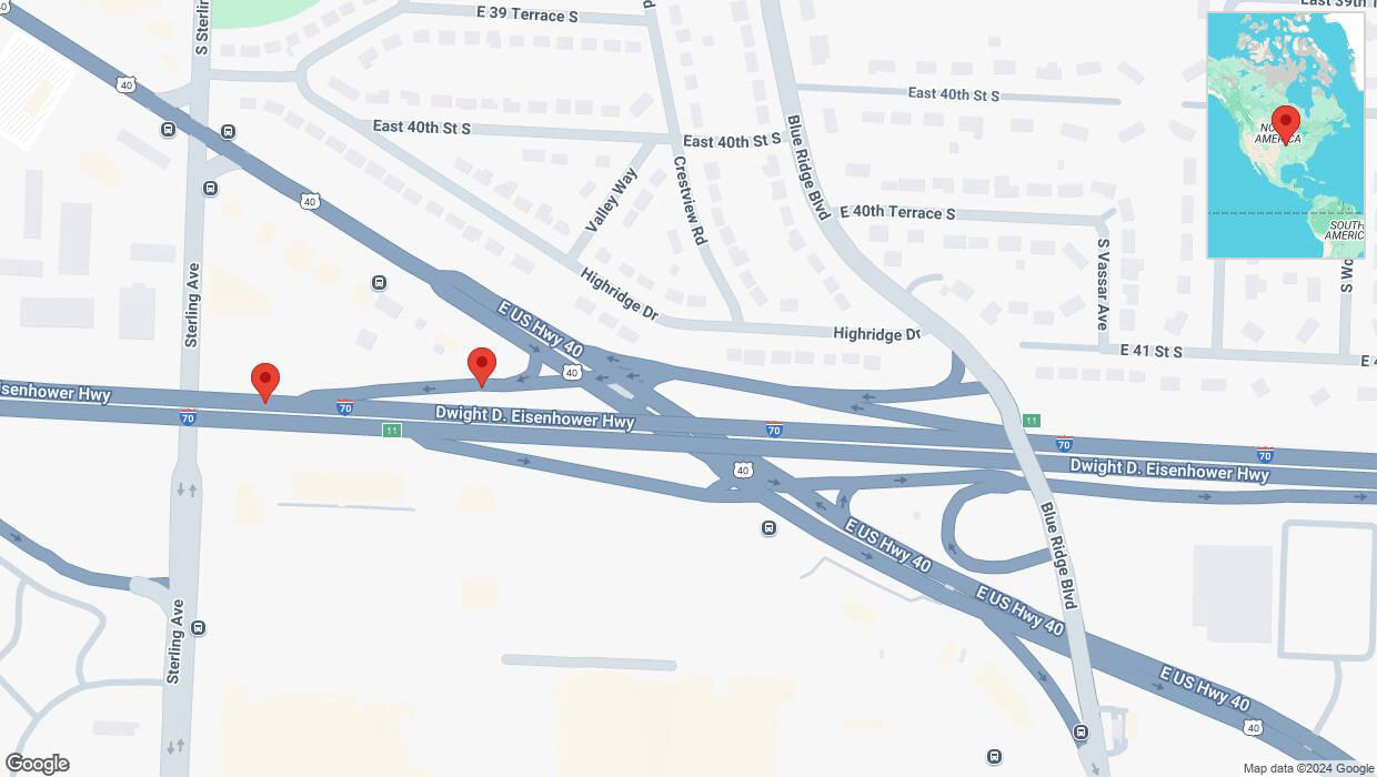 A detailed map that shows the affected road due to 'Broken down vehicle in Independence' on December 23rd at 1:30 p.m.
