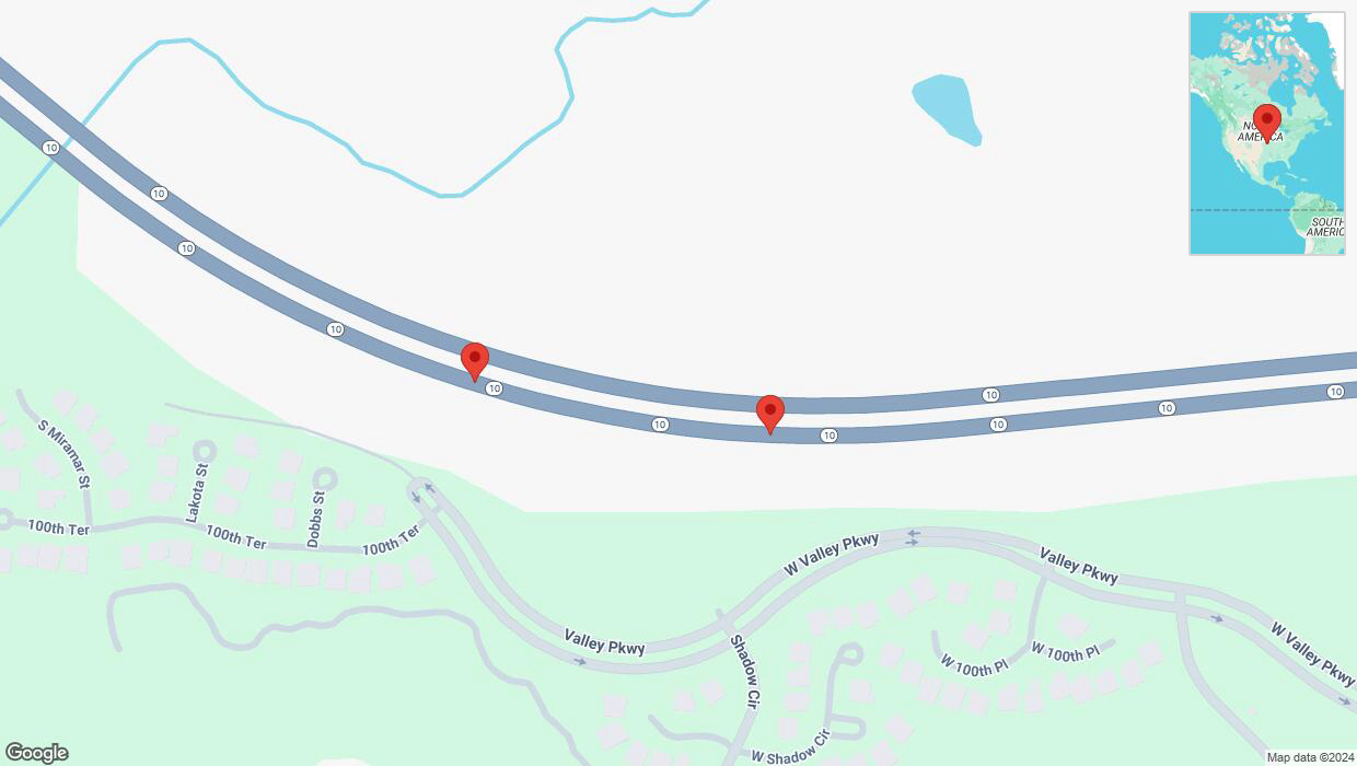 A detailed map that shows the affected road due to 'Crash reported on eastbound K-10 in Olathe' on December 27th at 3:15 p.m.
