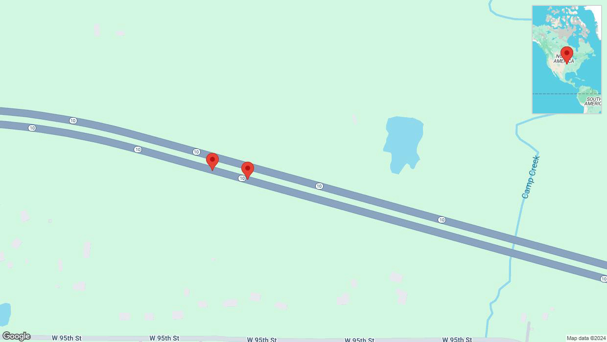A detailed map that shows the affected road due to 'Broken down vehicle on eastbound K-10 in De Soto' on December 28th at 3:29 p.m.