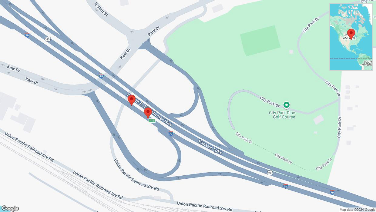 A detailed map that shows the affected road due to 'Reports of a crash on eastbound I-70' on December 29th at 3:05 p.m.