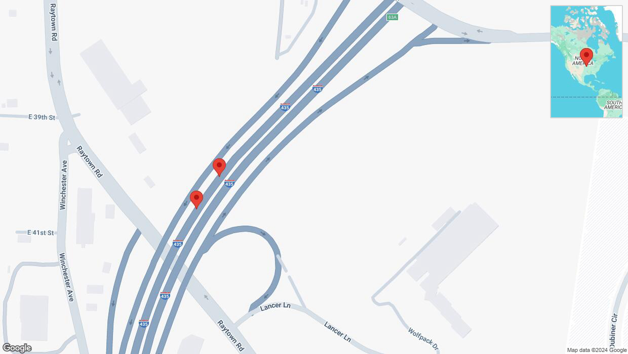 A detailed map that shows the affected road due to 'Crash report: I-435' on December 30th at 5:54 p.m.